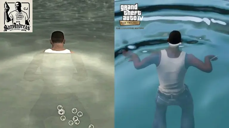 Swimming In GTA San Andreas vs GTA 4